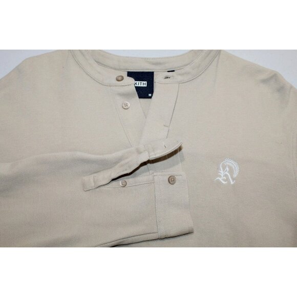 KITH Pique Essex Henley Popover Beige Canvas 2022 MINT Size Medium - Picture 1 of 9